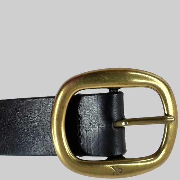 CK Italian Saddle Leather Belt in Black and Gold Women's Size Small - Picture 11 of 12